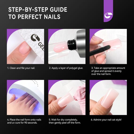 Gelike ec Dual Nail Forms Set: Duckbill Dual Nail Forms Nagel Gel Formen Nagelform Set für Polygel Extension Maniküre Nagelkunst Design Salon DIY 120 Stücke 12size
