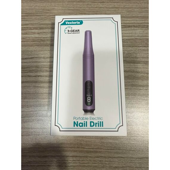Vexloria Kabellos Tragbar Nagelfräser, 11 in 1 Professionell Elektrische Nagelfräser für Gelnägel und Acrylnägel, Verstellbare Geschwindigkei Fräser, Profi Maniküre und Pediküreset, Violett