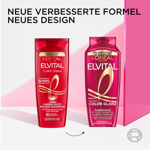 L'Oréal Paris Elvital XXXL Farbschutz Shampoo für coloriertes, getöntes oder gesträhntes Haar, Mit Pfingstrosen Extrakt und UVA-/UVB- Filter, Color Glanz Pflegeshampoo, 1 x 1000 ml (Packung mit 2)