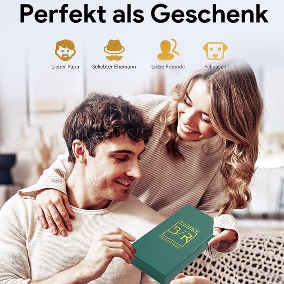 Rückenkratzer Ausziehbarer mit 5 abnehmbaren Kratzköpfen, Verstärktem Griff aus Edelstahl, im Geschenkset – ideal für Männer, Väter und Frauen (Türkis)