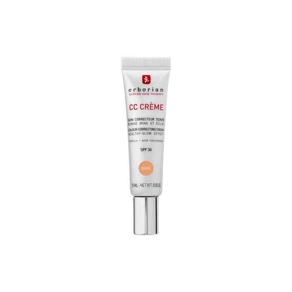 Erborian - CC Crème mit Centella Asiatica - High-Definition Illuminierende GesichtsCrème und Make-up - Sonnenschutz SPF 30 - Koreanische Kosmetik - Doré 15 ml