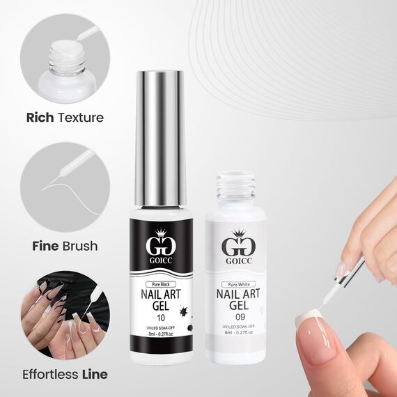 Nagellack-Set, Gel-Liner, Nagelkunst-Set für Nageldesign, Kunstfarbe für Nägel, 6 Farben, Rosa, Grün, Blau, Orange, Regenbogen, Nagellack (Gold Silber, milliliter, 16.0)