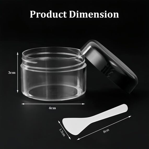 Flintronic 12 Stück Reise Töpfchen, 20ml Plastik Döschen, Leerdose klarer Tiegel, Cremedose Leer Transparent Tiegel mit Spatel und Etikett