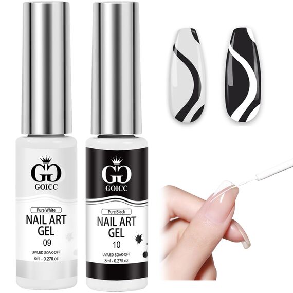 Nagellack-Set, Gel-Liner, Nagelkunst-Set für Nageldesign, Kunstfarbe für Nägel, 6 Farben, Rosa, Grün, Blau, Orange, Regenbogen, Nagellack (Gold Silber, milliliter, 16.0)