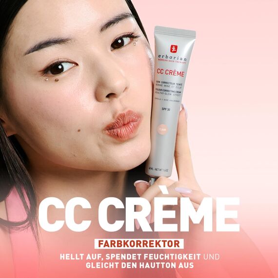 Erborian - CC Crème mit Centella Asiatica - High-Definition Illuminierende GesichtsCrème und Make-up - Sonnenschutz SPF 30 - Koreanische Kosmetik - Doré 15 ml