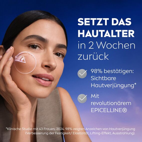 NIVEA CELLULAR Epigenetics Verjüngendes Serum mit EPICELLINE, setzt das Hautalter in 2 Wochen zurück, revolutionäre Gesichtspflege mit 3 Arten Hyaluronsäure (30 ml)