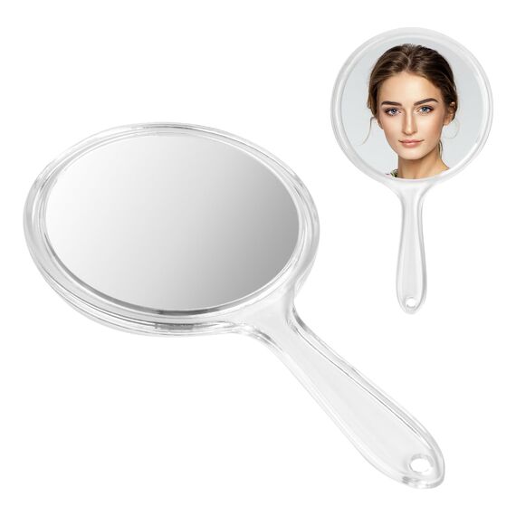 FESSOSKO Handspiegel mit Griff Doppelseitiger Spiegel 1X/3X Vergrößerung Spiegel Kosmetikspiegel Schminkspiegel Runde Form für Damen Tägliche Make-up (Lila)