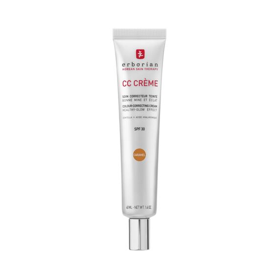 Erborian - CC Crème mit Centella Asiatica - High-Definition Illuminierende GesichtsCrème und Make-up - Sonnenschutz SPF 30 - Koreanische Kosmetik - Caramel 40 ml