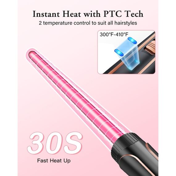 5 in 1 Lockenstab Set, BESTOPE PRO 5 in 1 Lockenstäbe Set mit Glätteisen mit 3-fach-Haarkrempler für Damen, schnell aufheizender Lockenstab für alle Haartypen