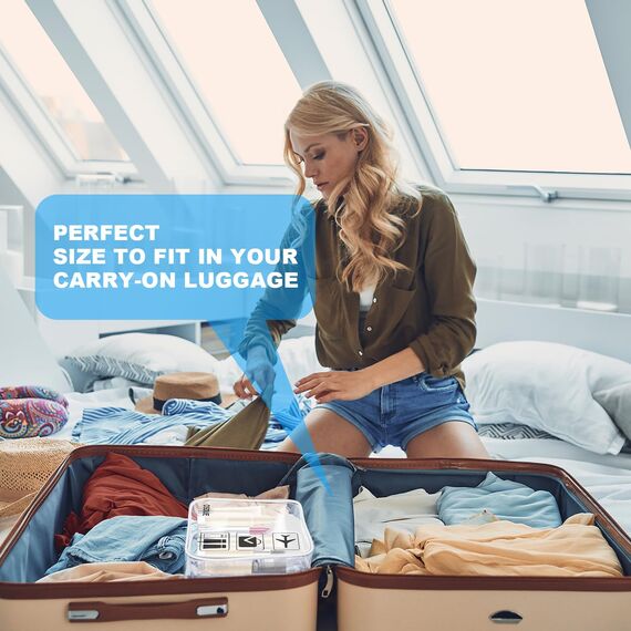 OSDUE 2 Stück Kulturbeutel Transparent, Flugzeug PVC Kosmetiktasche Wasserdicht, Handgepäck-Reisezubehör, Kulturtaschen für Männer, Frauen, Kinder, Familie (Weiß)