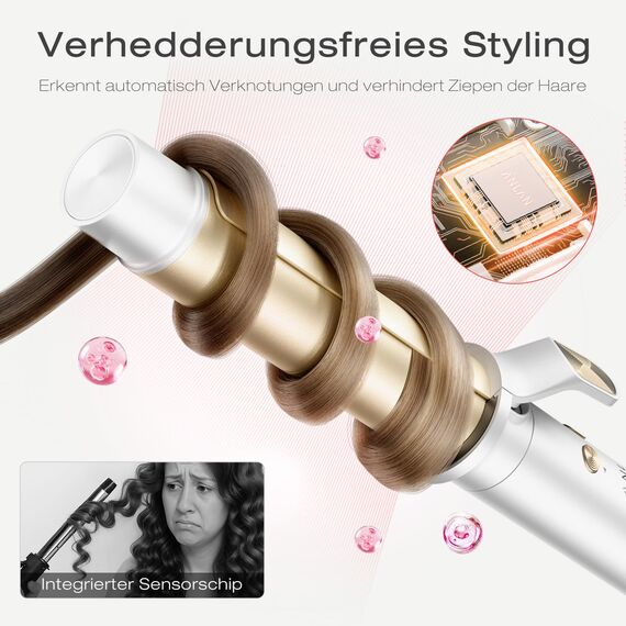 ANLAN Lockenstab Automatisch, 32mm Lockenstab Große Locken mit 4 Temperaturstufen (160–220°C), Keramik Hair Curler mit 12 cm extra langem Heizstab, 30 Sek. Schnellaufheizung für Lange & Kurze Haare