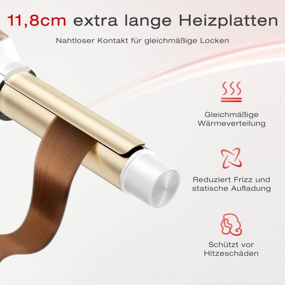 ANLAN Lockenstab Automatisch, 32mm Lockenstab Große Locken mit 4 Temperaturstufen (160–220°C), Keramik Hair Curler mit 12 cm extra langem Heizstab, 30 Sek. Schnellaufheizung für Lange & Kurze Haare