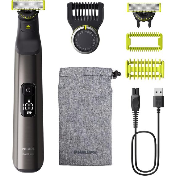 Set aus PHILIPS OneBlade Pro 360 Face & Body - elektrischer Rasierer(QP6552/30) + Philips OneBlade Original 360-Klingen, passend für alle OneBlade und OneBlade Pro Modelle, 2er-Pack (Modell QP420/60)