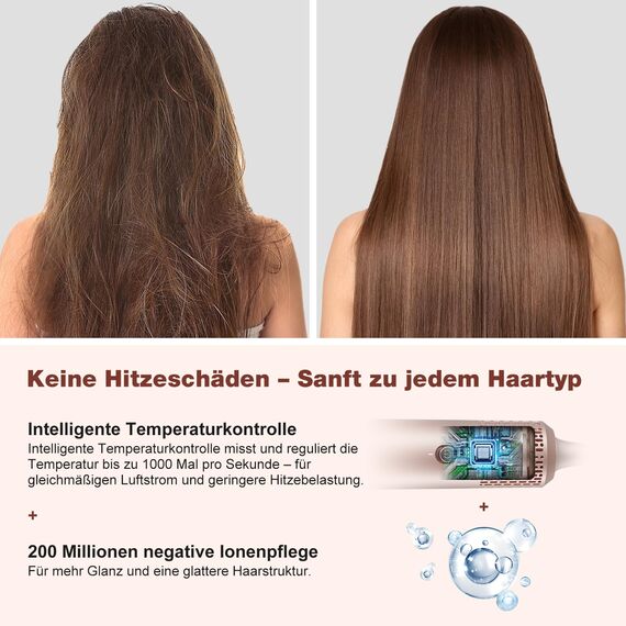7MAGIC 7 in 1 Airstyler, Professioneller Hairstyler Set, 110000 U/Min, 1400W, Rundbürstenföhn, Lockenstab Auto-Wrap, Glätteisen, Ionen Föhn, Zum Styling, Volumisieren, Locken und Glätten, mit Reisebox