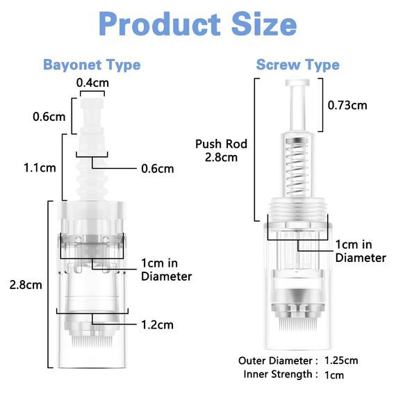 LOPHE 42 Pin Ersatz Nadeln Patrone,1 2 Stück Universalmodell Ersatznadeln Mikronadel Derma Pen, Microneedling Pen Nadelpatronen für Auto Micro Nadelroller Einstellbar Needling Pen (Schraubmund)