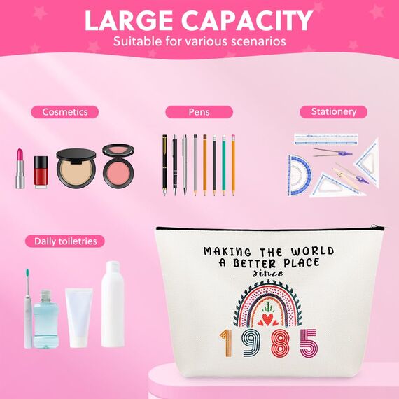 Aucuu Kosmetiktasche Damen, 39 Geburtstag Make-Up-Tasche, Schminktasche, Tragbare Makeup Bag, Mehrzweck Makeup Tasche, Geschenke für 39 Geburtstag Frauen, Tochter, Beste Freundinnen und Brautjungfern