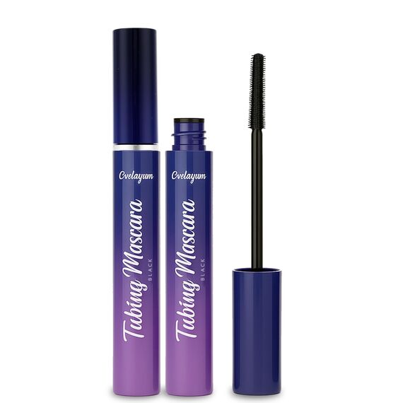 Tubing Mascara Schwarz 2 er Pack –– Wimperntusche für Long Lash Extension Effect, Länge & Volumen, Wasserfeste Mascara Schwarz