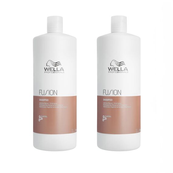 Wella Professionals Fusion Intense Repair Tiefenreinigungsshampoo – reparierende Haarpflege für kaputtes Haar – glättendes Haarshampoo für bessere Kämmbarkeit – 1 L (Packung mit 2)