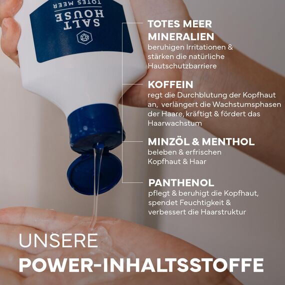 Salthouse Totes Meer Therapie Anti-Haarverlust Shampoo, aktivierendes Coffein für kraftvolles Haar, stärkt Haarwurzeln, 250ml (Packung mit 2)