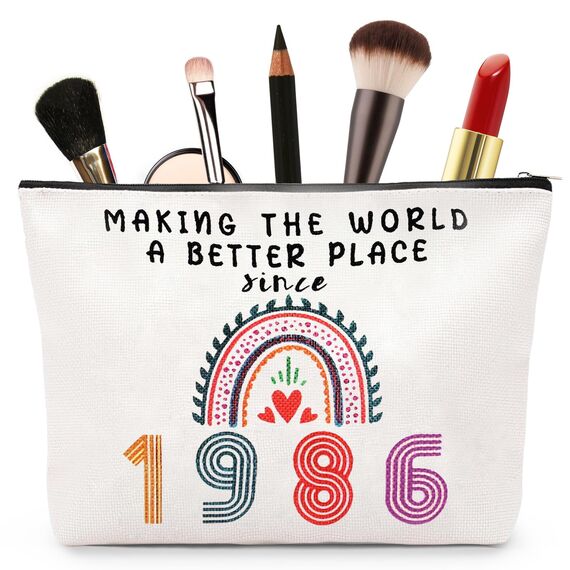 Aucuu Kosmetiktasche Damen, 39 Geburtstag Make-Up-Tasche, Schminktasche, Tragbare Makeup Bag, Mehrzweck Makeup Tasche, Geschenke für 39 Geburtstag Frauen, Tochter, Beste Freundinnen und Brautjungfern