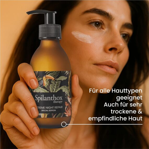 Spilanthox therapy - Extreme Night Repair Special Edition Leopard 200ml - Gesichtscreme zur Faltenreduktion - Anti-Aging Gesichtspflege - Spilanthol, Hyaluronsäure & Zink - vegane Naturkosmetik