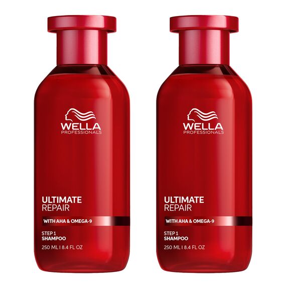 Wella Professionals – Wella Ultimate Repair Shampoo – Tiefenreinigungsshampoo mit Metal-Purifier-Technologie – reparierendes Feuchtigkeitsshampoo – 2er Pack (je 250 ml)
