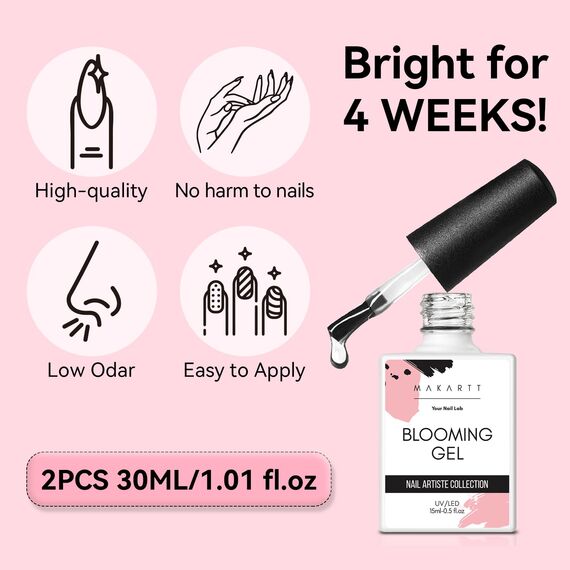 Makartt Blooming Gel - 30ml Blühendes gel Nagellack zum Verteilen Soak Off UV LED Marmorgele für Streueffekt, Nagellack und Nagelkunst, Nagelkunst Design, DIY Maniküre für Frauen