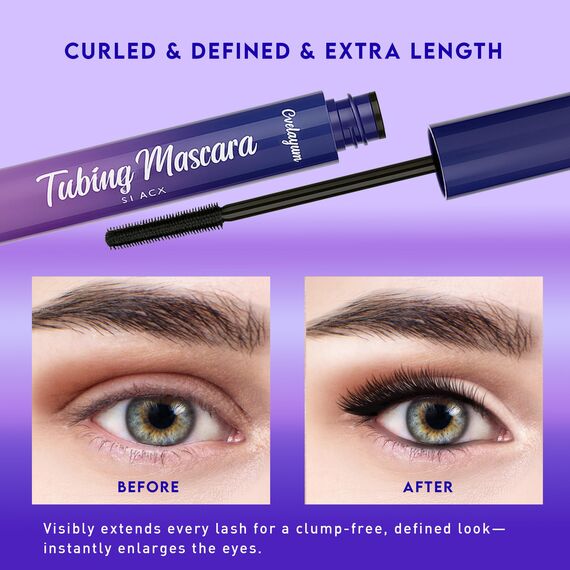 Tubing Mascara Schwarz 2 er Pack –– Wimperntusche für Long Lash Extension Effect, Länge & Volumen, Wasserfeste Mascara Schwarz