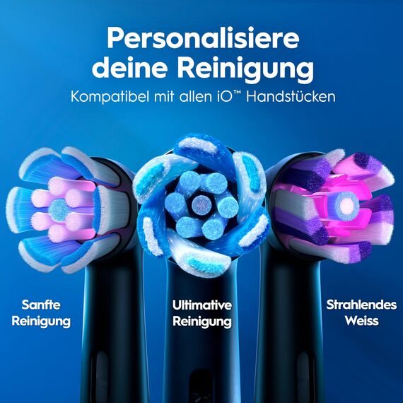 Oral-B iO Series 6 Plus Edition Doppelpack Elektrische Zahnbürste/Electric Toothbrush, PLUS 4 Aufsteckbürsten, 5 Putzmodi für Zahnpflege, Reiseetui, Designed by Braun, Black Lava/Black Lava