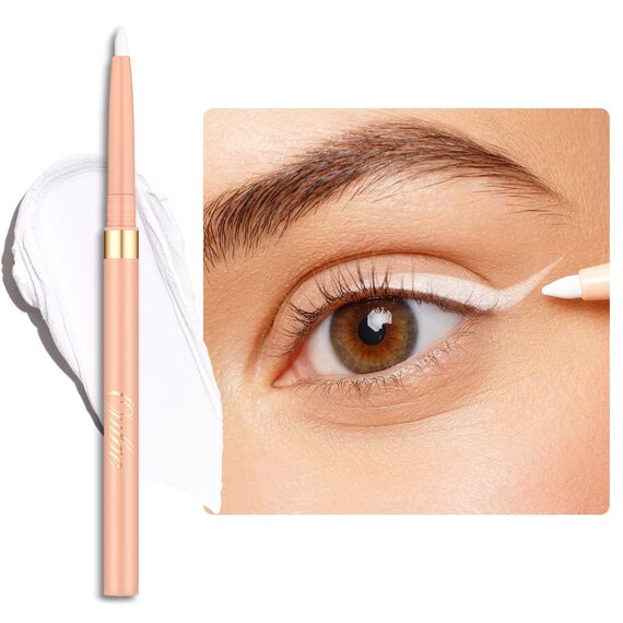 OULAC Weiß Kajal und Eyeliner Wasserfest, Wischfester Matter Eye Liner Stift Hält 24 Stunden+, Hochpigmentierter Seidiger Drehbarer Kajalstift, Vegan (13) White Waves