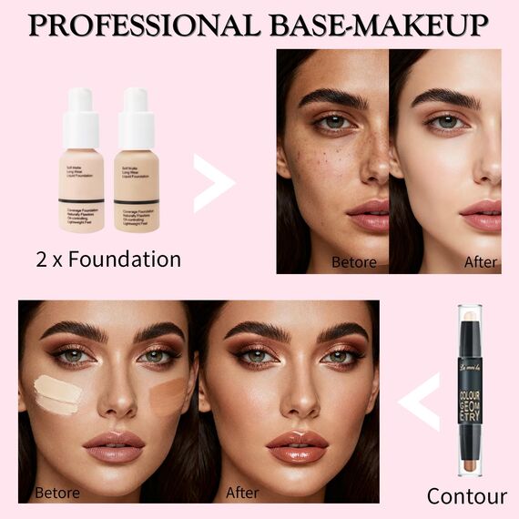 JWEX 30 Stück All in One Make Up Set, Multifunktions Schminke Set für Frauen, 12 Farben Lidschatten Palette, Augenbrauenstift Wasserfest, Mascara, Eyeliner, Makeup Pinsel (A202)