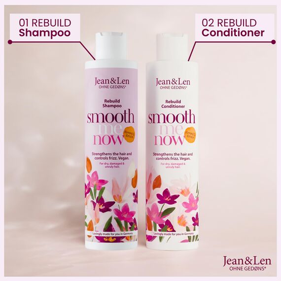 Jean & Len Conditioner Aufbau Mandel & Keratin, für trockenes & strapaziertes Haar, kräftigt das Haar, bändigt Frizz und verleiht Glanz, Haarconditioner ohne Silikone & Parabene, vegan, 300 ml