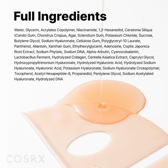 COSRX 5 PDRN Hyalruronic Acid Vital Hydrating Hydrogel Mask 3 Stück für das Gesicht mit 5% PDRN und 8-facher Hyaluronsäure, koreanische Gesichtsmaske für gläserne Haut, Korean Skincare