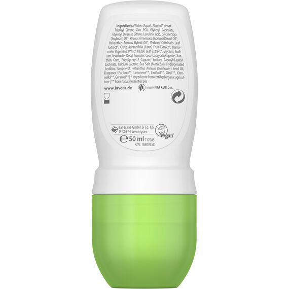 Lavera Deo Roll-on NATURAL & REFRESH 48 h - vegan - Naturkosmetik - Bio-Limette & Natürliche Mineralien - ohne Aluminium - Zuverlässiger Schutz für ein frisches Hautgefühl - 48 Stunden Schutz - 50 ml