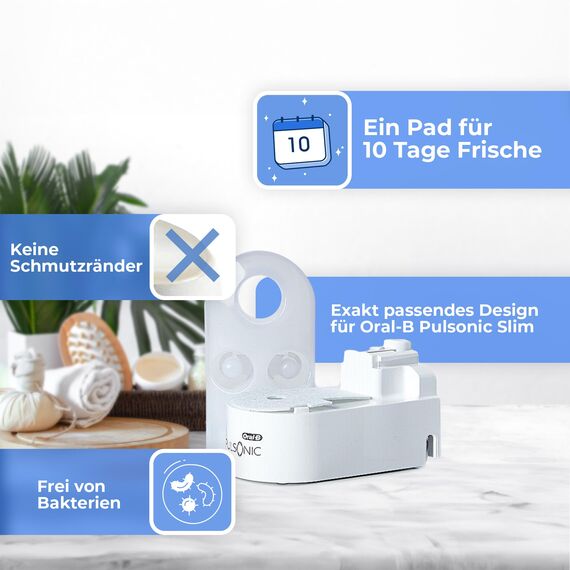 DABBLU Clean Pads, für Oral-B Pulsonic Slim Ladestation, für elektrische Zahnbürste, Einfach anwendbar & hygienisch, 100% Polyester, Passgenau & Ladefunktionssicher, 20er Pack