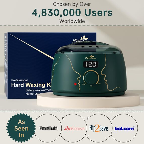 Lifestance Waxing Set - Smaragdlegierung L3 Wax Maschine zur Wachs Haarentfernung mit Grobes Haar und Hin Flaum, heisswachs haarentfernung für Bikini-Bereich, Augenbrauen, Achselhöhle, Gesicht, Beine