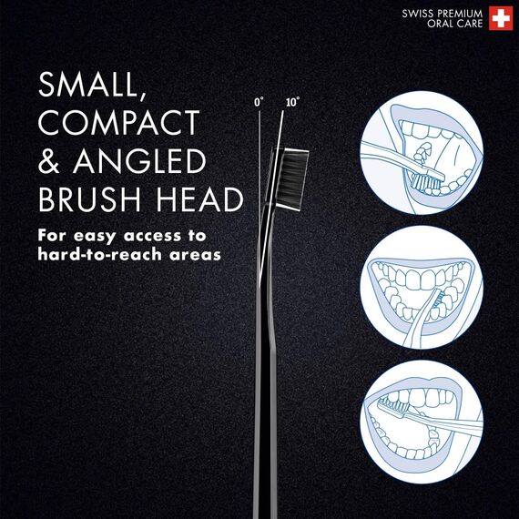 Curaprox Zahnbürsten-Duo - Für Erwachsene/Stylische ultraweiche Zahnbürsten in Schwarz und Weiß/Whitening-freundlich | Schwarz/Weiß | 2er Pack/Hergestellt in der Schweiz