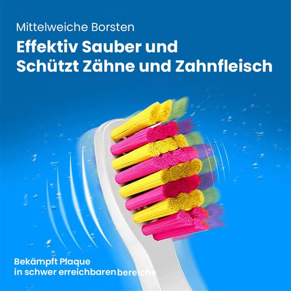 5 Stück Ersatzbürsten Kompatibel mit Fairywill Fairy Will Schallzahnbürste D7/D8/507/508/551/515/2011/917/959 Zahnbürste Aufsätz Aufsteckbürsten Mittel Weich Borste (Rosa Bürstenkopf)