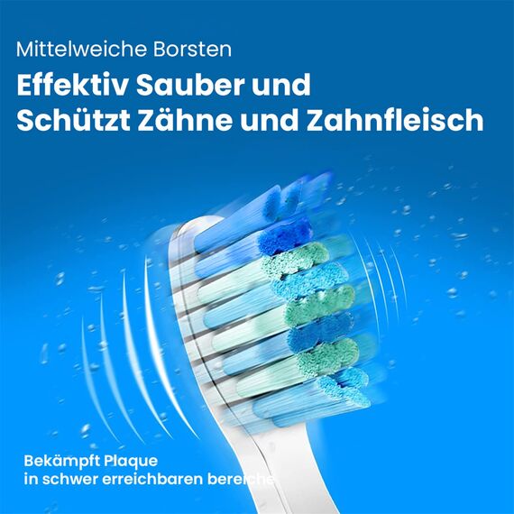 5 Stück Ersatzbürsten Kompatibel mit Fairywill Fairy Will Schallzahnbürste D7/D8/507/508/551/515/2011/917/959 Zahnbürste Aufsätz Aufsteckbürsten Mittel Weich Borste (Weiß Bürstenkopf)