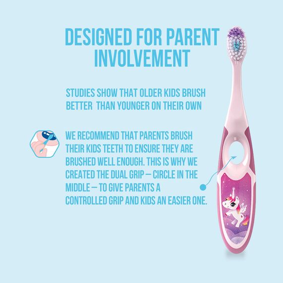 Jordan ® | Step 2 Zahnbürste Kinder | Kinder zahnbürste für 3-5 Jahre | Weiche Borsten, doppelter ergonomischer Griff & BPA-frei | Rosa und Gelbe Farbe | Pack 4 Einheiten