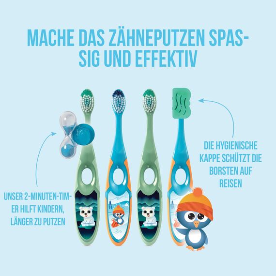 Jordan ® | Step 2 Zahnbürste Kinder | Kinder zahnbürste für 3-5 Jahre | Weiche Borsten, doppelter ergonomischer Griff & BPA-frei | Lila und Gelb | Pack 2 Einheiten