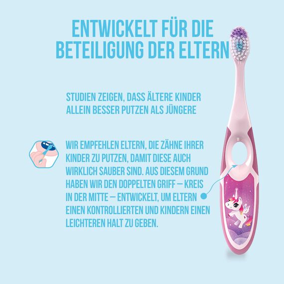 Jordan ® | Step 2 Zahnbürste Kinder | Kinder zahnbürste für 3-5 Jahre | Weiche Borsten, doppelter ergonomischer Griff & BPA-frei | Lila und Gelb | Pack 2 Einheiten