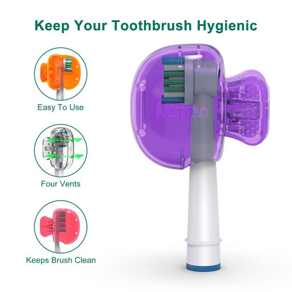 Mspan Elektrische Zahnbürste Kopf Abdeckung: Sonic Zahnbürste Schutzkappe Reisen Kunststoff Clip Zahnbürstenkappe Vorteilspack