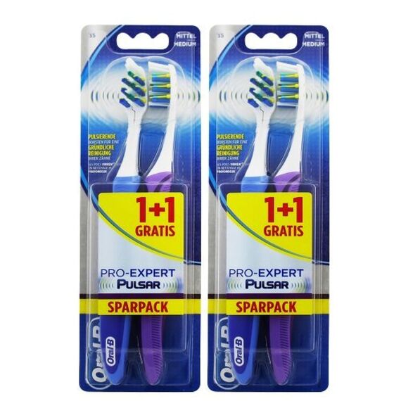 2 x 2 Oral-B Zahnbürste PRO-EXPERT Pulsar 35 Medium/Mittel / pulsierende Borsten