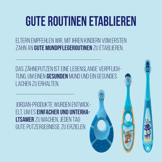 Jordan ® | Step 2 Zahnbürste Kinder | Kinder zahnbürste für 3-5 Jahre | Weiche Borsten, doppelter ergonomischer Griff & BPA-frei | Lila und Gelb | Pack 2 Einheiten