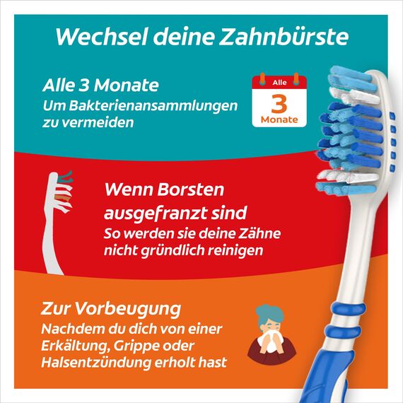 Colgate Zahnbürste Total Rundum-reinigung, mittel, 2 Stück - Handzahnbürste reinigt Zahnoberflächen, Zunge, Wangen und bis tief in die Zahnzwischenräume, mit mittelharten Borsten