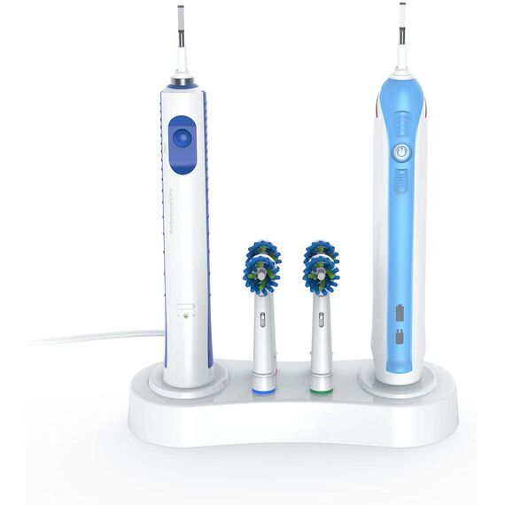 [Updated] Poketech Zahnbürstenhalter Haltung, Elektro Zahnbürsten Halter Kompatibel Mit Oral B Für 4 Aufsteckbürsten Ladegerät (aktualisierter Zahnbürstenhalter) Weiß