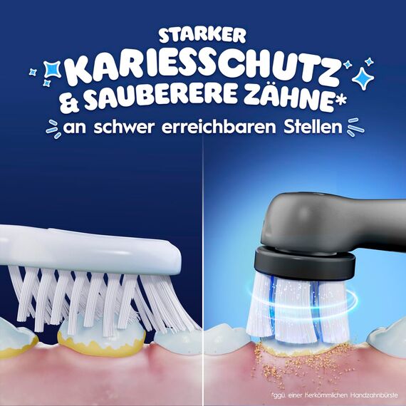Oral-B iO Kids 6+ Marvel Spiderman Aufsteckbürsten — ORIGINAL Zahnbürstenaufsatz für Oral-B iO Kids Elektrische Zahnbürsten Kinder, Sanft zu Zähnen und Zahnfleisch, ab 6 Jahren — Schwarz, 2 Stück
