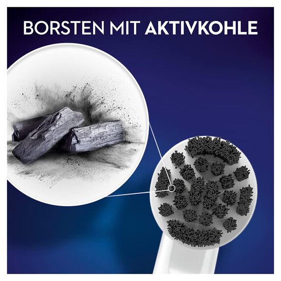 Oral-B Pure Clean Aufsteckbürsten für elektrische Zahnbürste, 8 Stück, mit Aktivkohle-Borsten, Zahnbürstenaufsatz für Oral-B Zahnbürsten