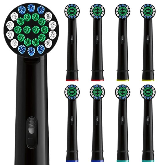 8 Stück Aufsteckbürsten Kompatibel mit Braun Oral B Elektrische Zahnbürsten Ersatzbürsten Zahnbürstenköpfe für Oral B Professional Care und Vitality Pro Smart Genius (Schwarz)